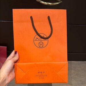 Hermes Orange Shopping Bag